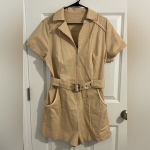 Khaki Romper Sz XL LIKE NEW ,WORN 1x, smoke free home. 1 Black & 1 pink as well.
